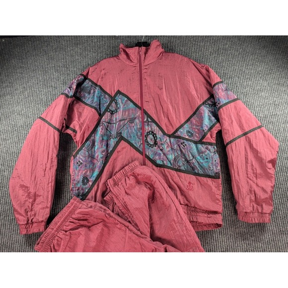 Vintage USA Olympics Tracksuit Pink Funky JC Penney 90s‎ Lined WInter Nylon - Picture 1 of 16